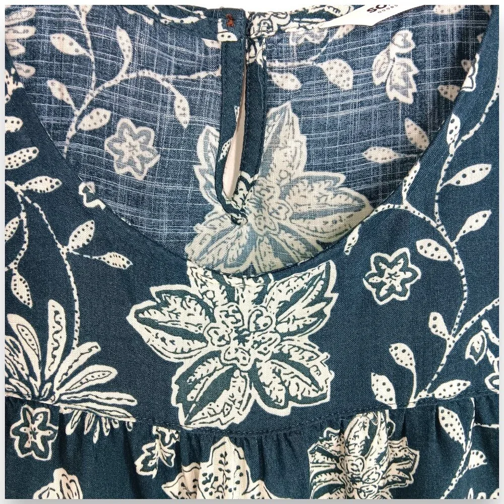 SONOMA- Women's Top-Green-White Floral-Tank-SIZE PXS-Light-Casual-Comfort - Picture 7 of 13